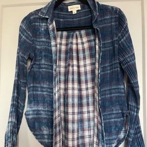 Linen Relaxes Fit Flannel Button Down